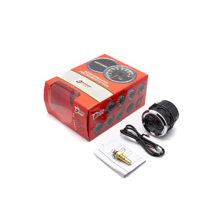 2 Inch Auto Car Water Temp Gauge Stepper Motor 7 Colors BackLight  40-140 Celsius Joint Pipe Temperature Meter With Sensor