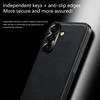 Metal Camera Protection Leather Phone Case For Samsung Galaxy S25 S24 S23 S21 FE S22 Ultra S25 Plus Silicone Edges Back Cover