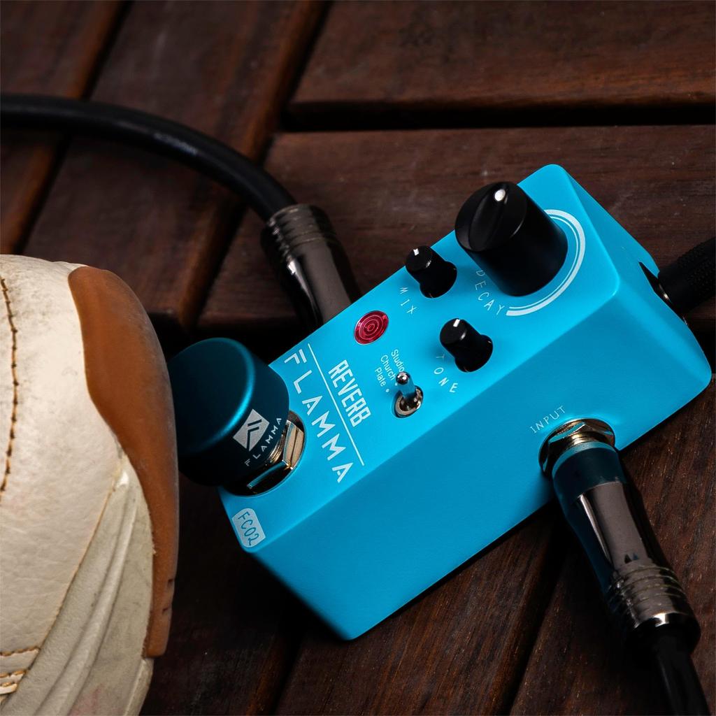 FLAMMA FC02 Mini Reverb Pedal Digital Guitar Pedal 3 Reverb Effect Church Plate Studio with True Bypass