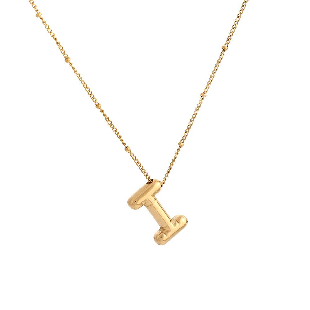 Stainless Steel 18K Gold Plated Alphabet Pendant Necklace