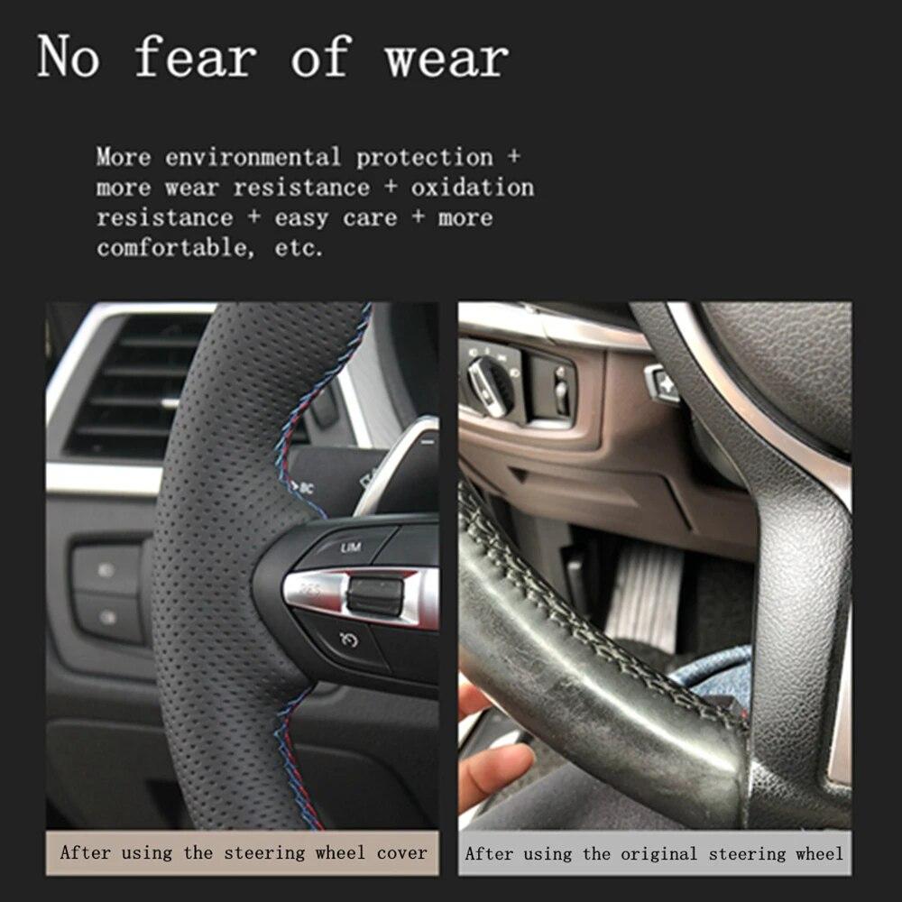 Customize DIY Micro Fiber Leather Car Steering Wheel Cover For Holden Colorado (AU) 2012- Isuzu D-MAX 2013-2018 mu-X 2013