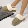 Damen 2-in-1 Schneestiefel Hausschuhe, Plüschgefütterte Plateau-Hausschuhe, Pelzige Outdoor-Indoor-Pantoletten für Damen