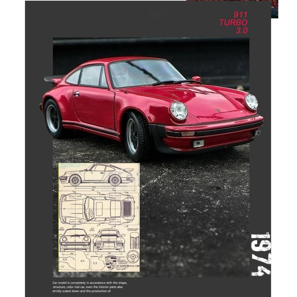 Welly 1/24 1974 Porsche 911 Turbo 3.0 Alloy Sports Car Model Diecast Metal Toy Vehicle Simulation Collection Kids Ornament Gifts