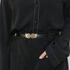 Women Belt Adjustable Imitation Leather Rose Pattern Buckle Waistband Dress Shirt Sweater Coat Accessory