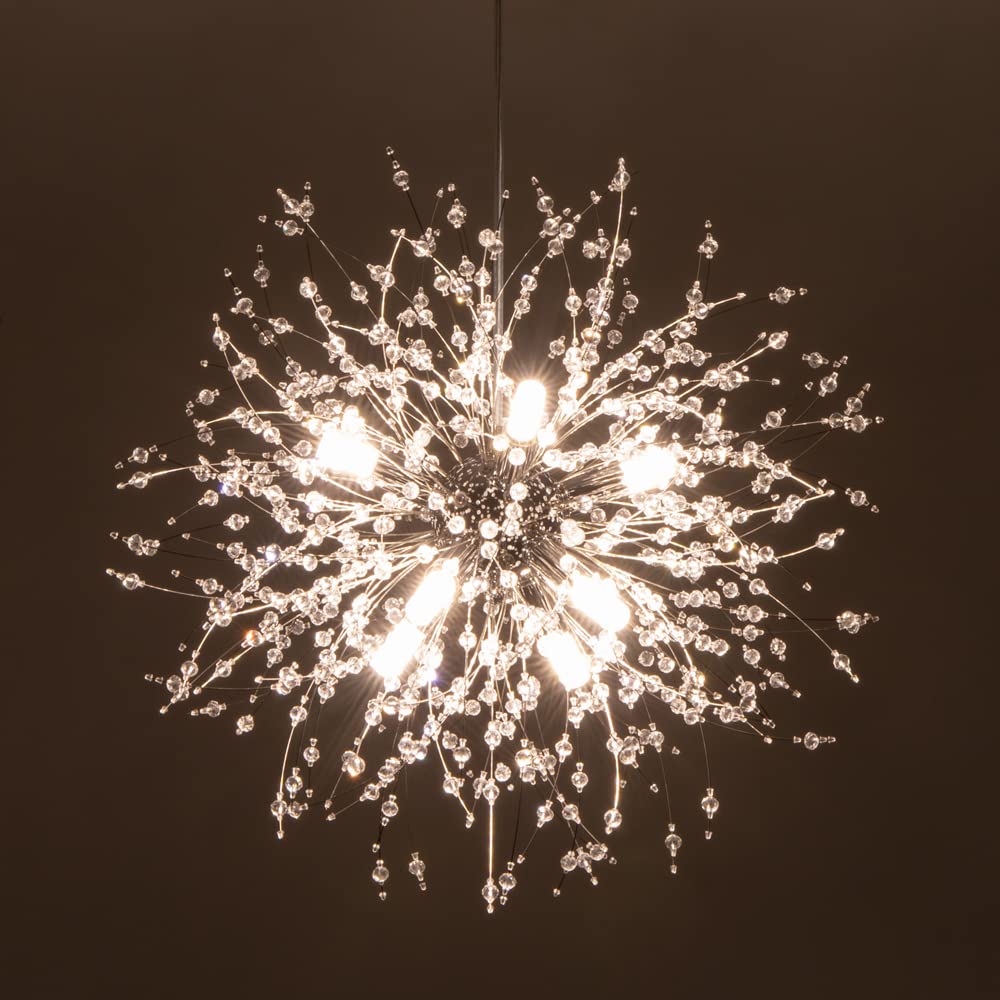 

Chende Stylish Nordic 8-Light Fireworks Chandelier Ceiling Light with Glass Bulbs and LED Bulbs, Bright and Modern, Perfect for Dining Rooms and