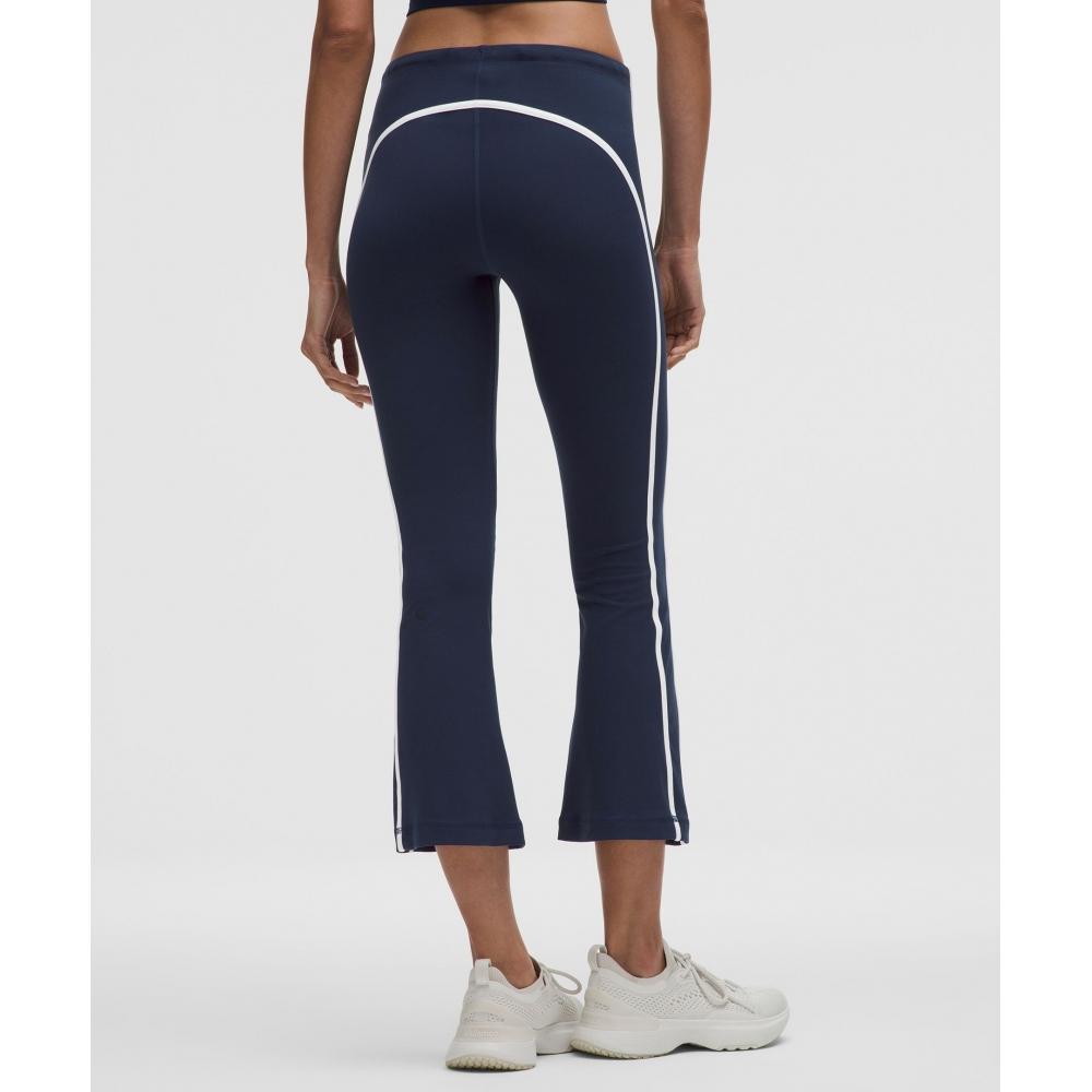 Lululemon Nulu Sporty Trim Mid Rise Flared Pant Club Blue White