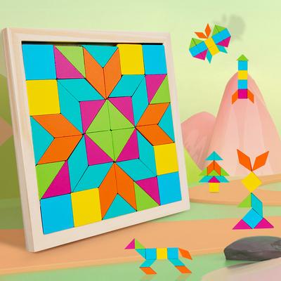 Holzpuzzleblock Geometrische Form Kleinkindpuzzle Frühes Lernen Bildung Puzzlespiel Montessori Geometrisches Schnallenbrettspiel