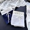 Ladies Spring and Autumn Sweet Contrast Color Cotton Flower Plaid Cute Package Hip Mid Waist Panties