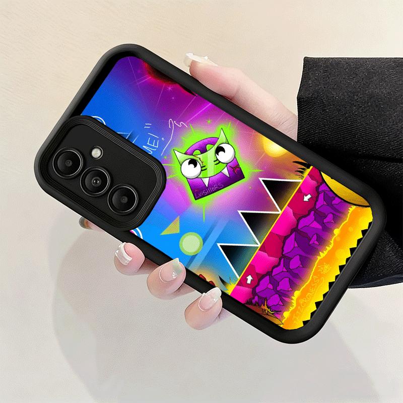 Phone Case for Samsung Galaxy A17 A16 A15 A14 A13 Geometry Dash Game A56 A36 A26 A55 A35 A25 A54 A34 A24 A53 A33 A23 A07 A06