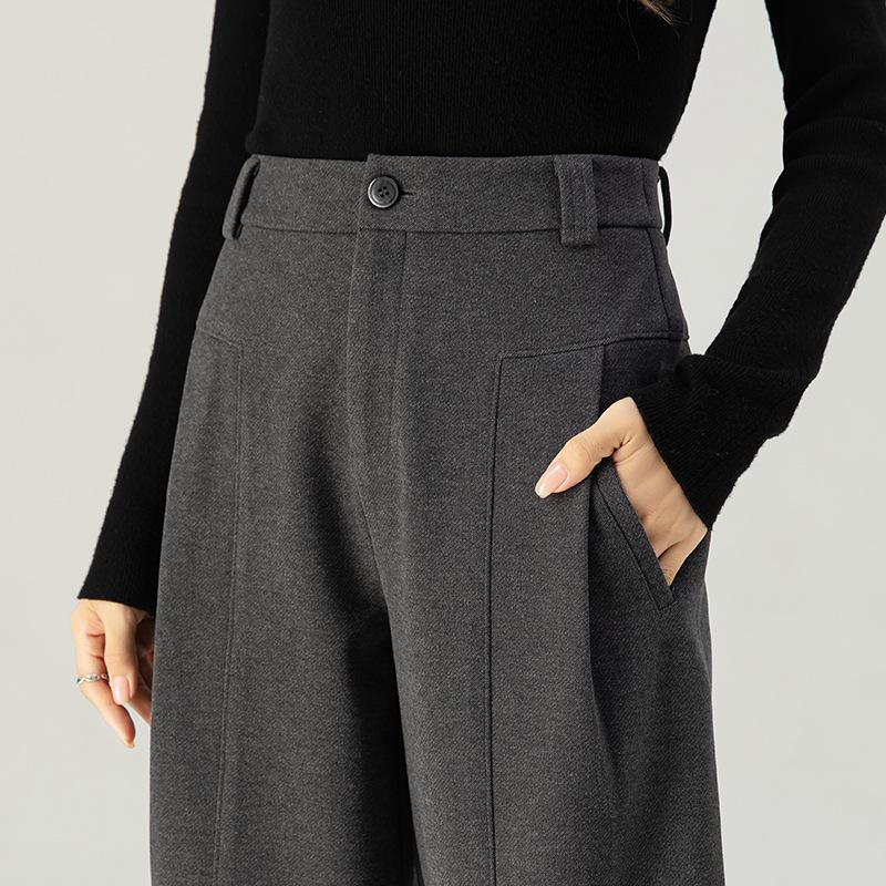2024 Herbst-Winter High Waist Wide Leg Verdickte Lässige Damen Hose - Vielseitig, Modisch, Schlankmachend und Locker für den Weg zur Arbeit