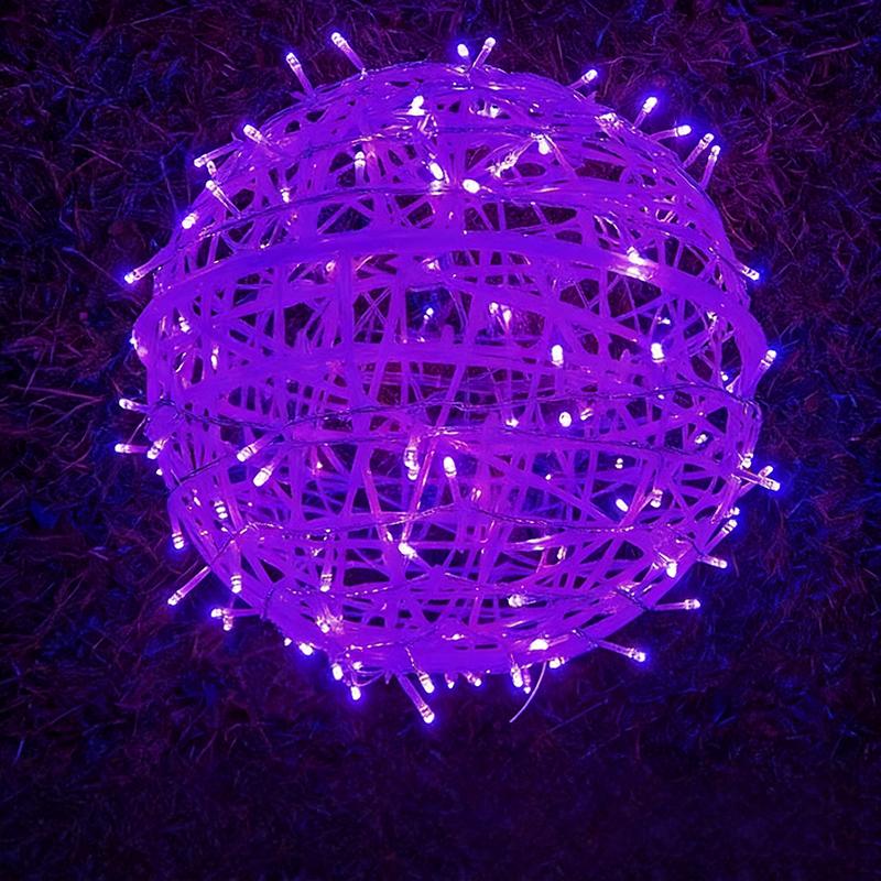Year 20Cm Hanging Light Led Light Multiple Colors Rattan Ball Fairy Light String Waterproof Garden Holiday Gift
