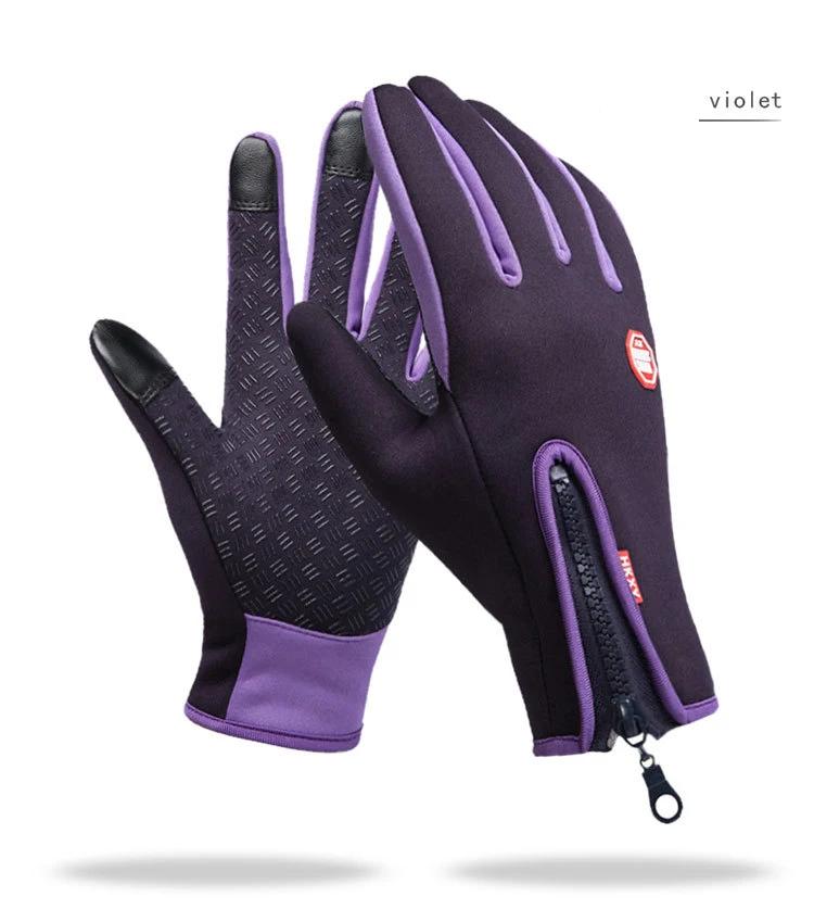 Winter Warm Cycling Gloves Men Women Full Fingers Waterproof Touch Screen Fleece Gloves for Outdoor Sport Motorcycle Driving Ski