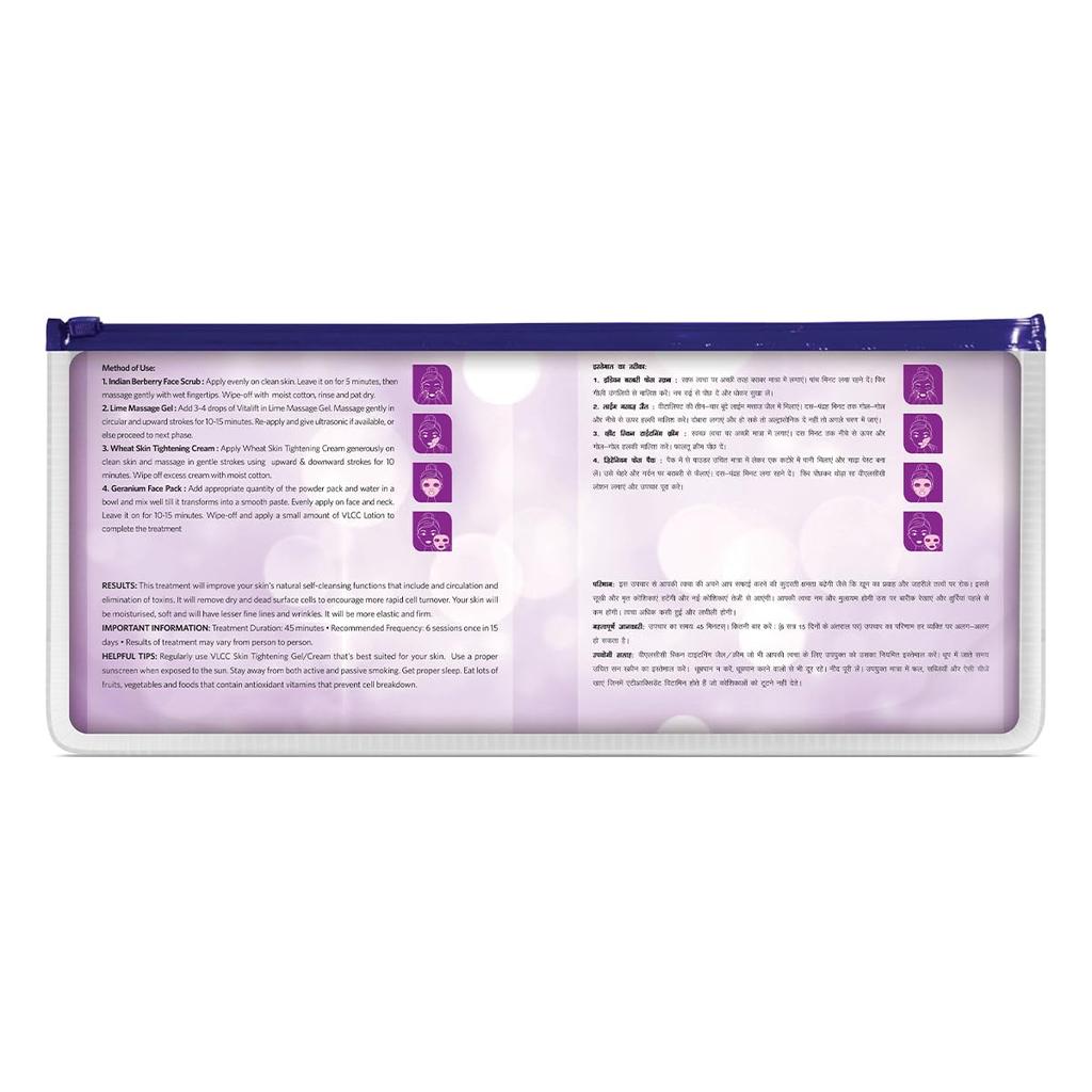 VLCC Skin Tightening Facial Kit 6 Facials 240g + 12ml At Home Rejuvenating Skin Care