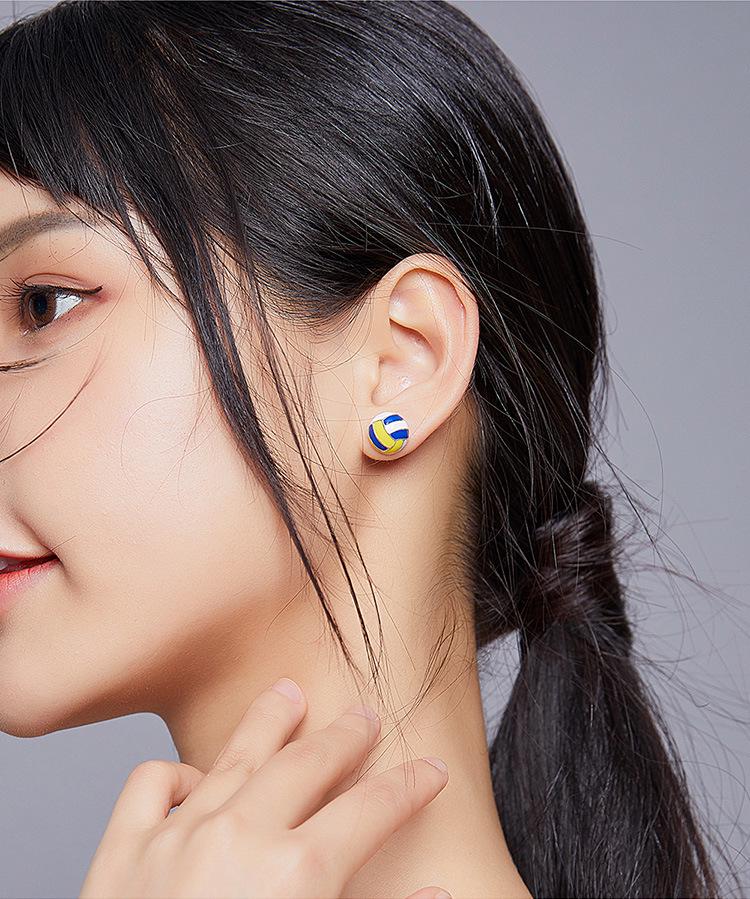 Aifle Sterling Sølv S925 Volleyball Øredobber - Enkelt Motedesign