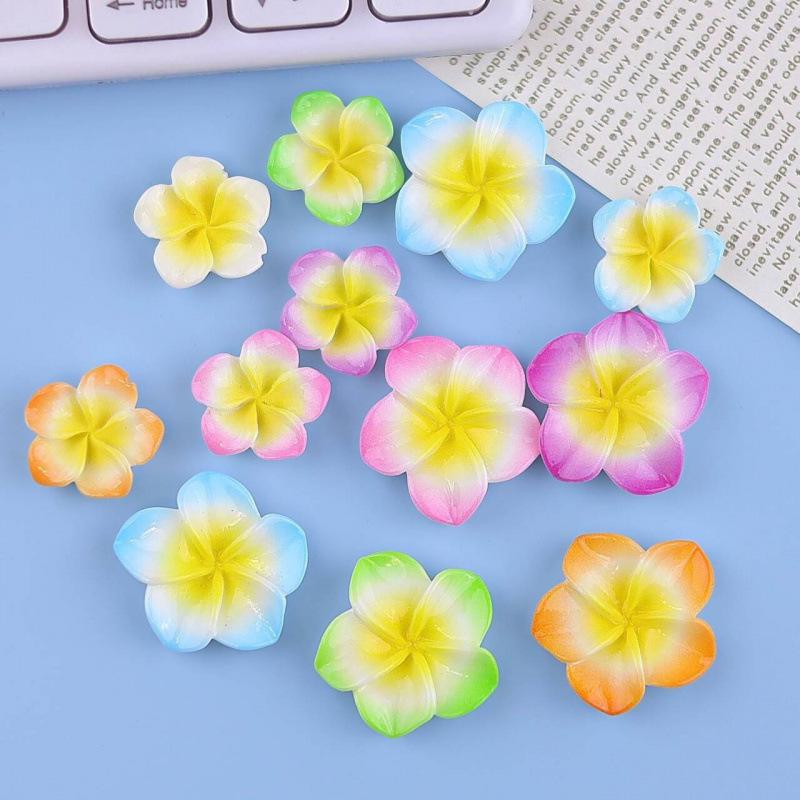 Colorful Plumeria Resin Charms: DIY Cream Glue Accessories for Crocs, Hair Clips, Earrings, Phone Cases
