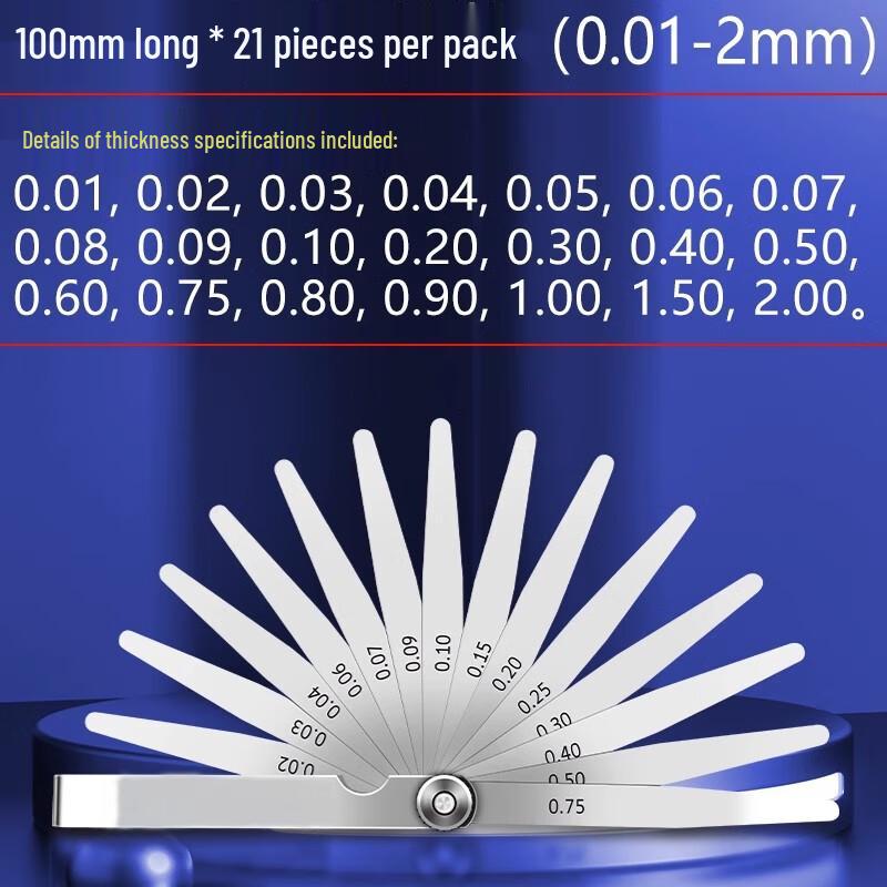High Precision Spring Steel Feeler Gauge Set 100mm