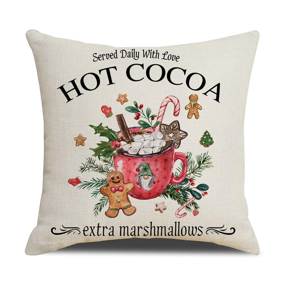 Letter Christmas Pillow Nordic Style Cushion Linen Print Colorful Bedside Pillow