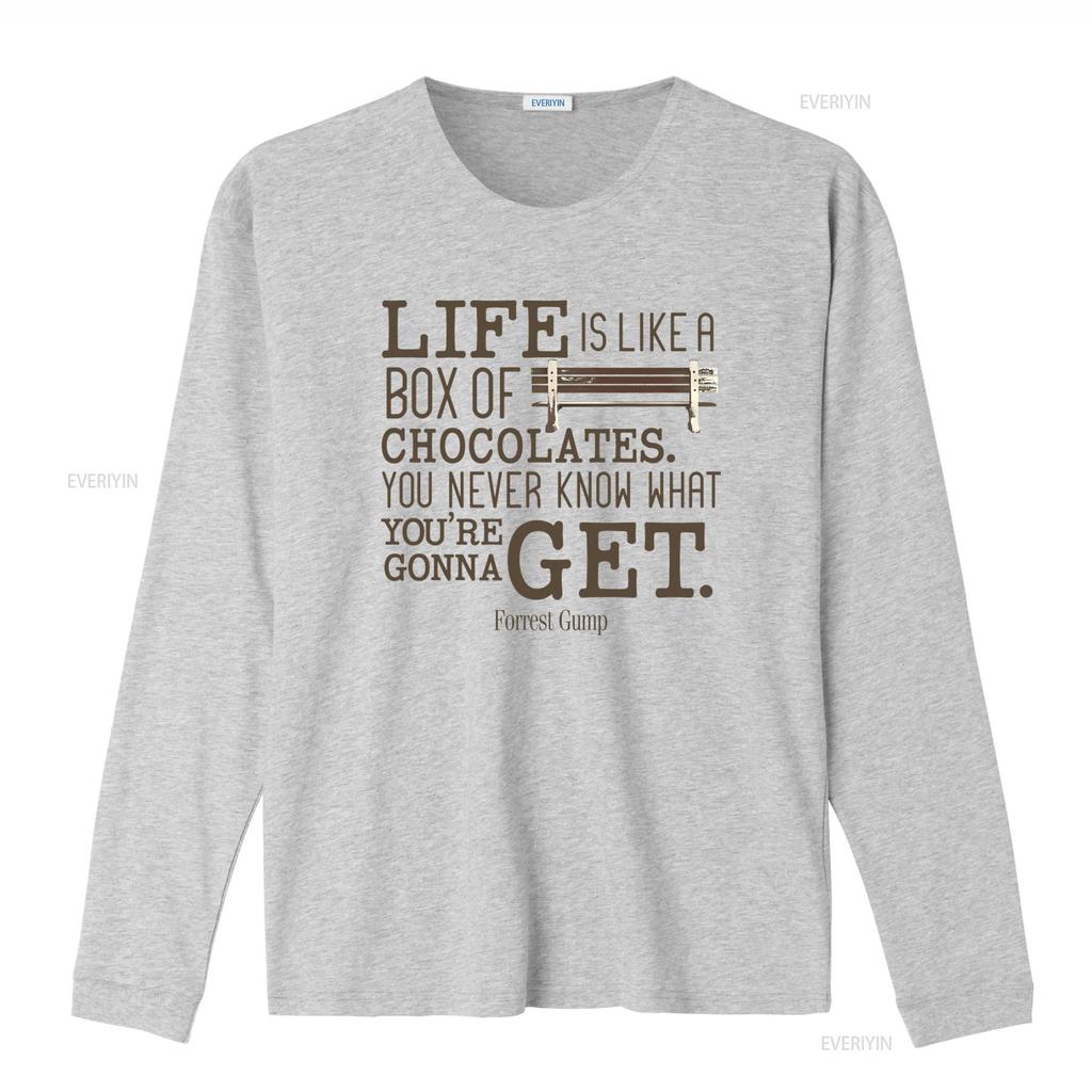 Life Is Like A Box Of Chocolates Forrest Gump Quote T Shirt Unique Design for Movie Fans vintage Washed homme Slightly