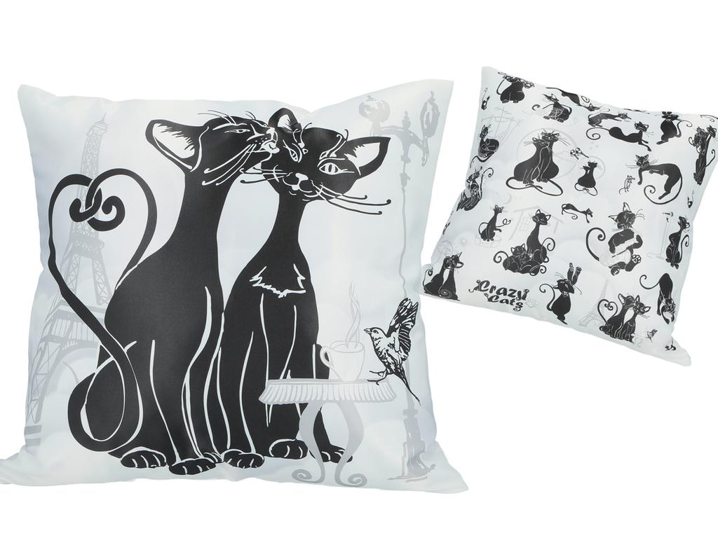 Decorative Pillow Cover Cats In Paris White Cat World Gift