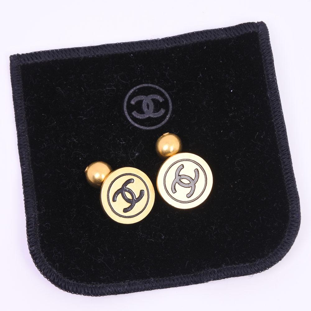 CHANEL cuffs COCO Mark Plated Gold mens Used
