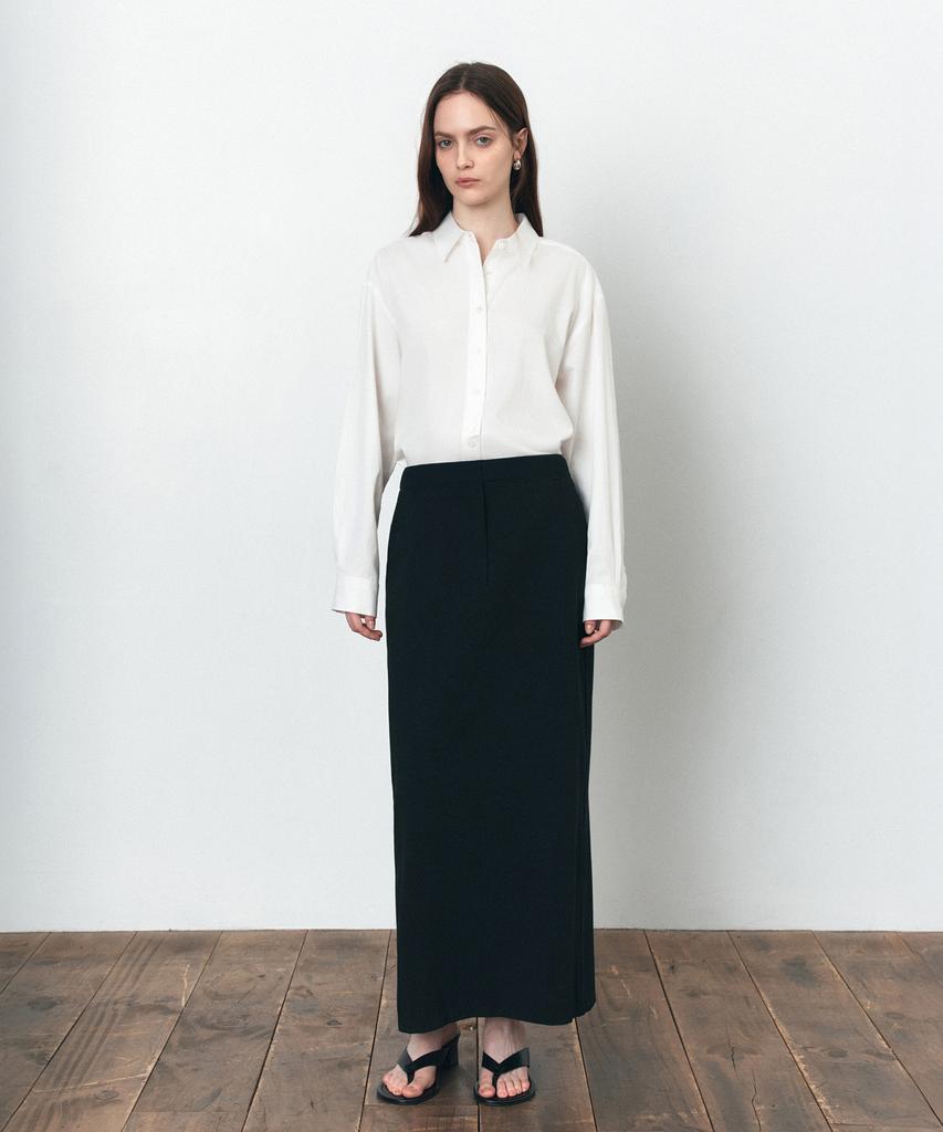 Siyajyu Sist9058 Formal Column Long Skirt_Black