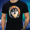 T-shirt Heren Pomsky Hond Pop Art Motief Katoen Maat S tot 5XL