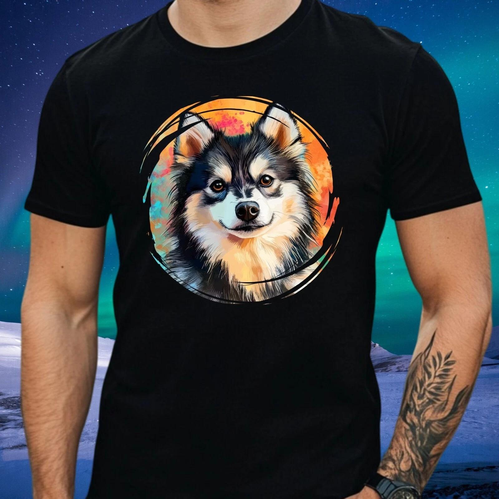 T-Shirt Herren Pomsky Hund Pop Art Motiv Baumwolle Größe S bis 5XL L