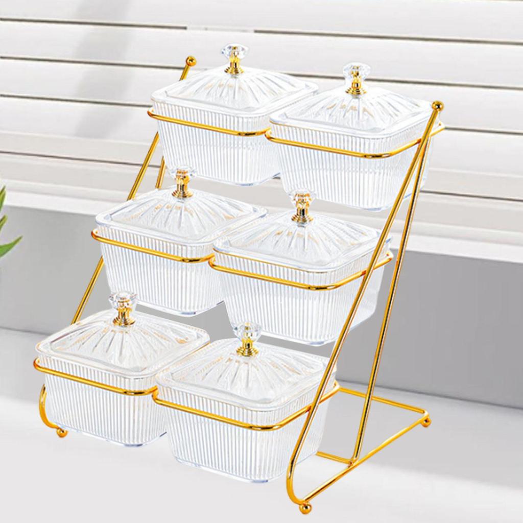 3 Tier Dried Fruits Tray Multifunctional Decoration Serving Container Nuts Tray Nordic Stylish for Candy Cupcake Snack Nuts Home