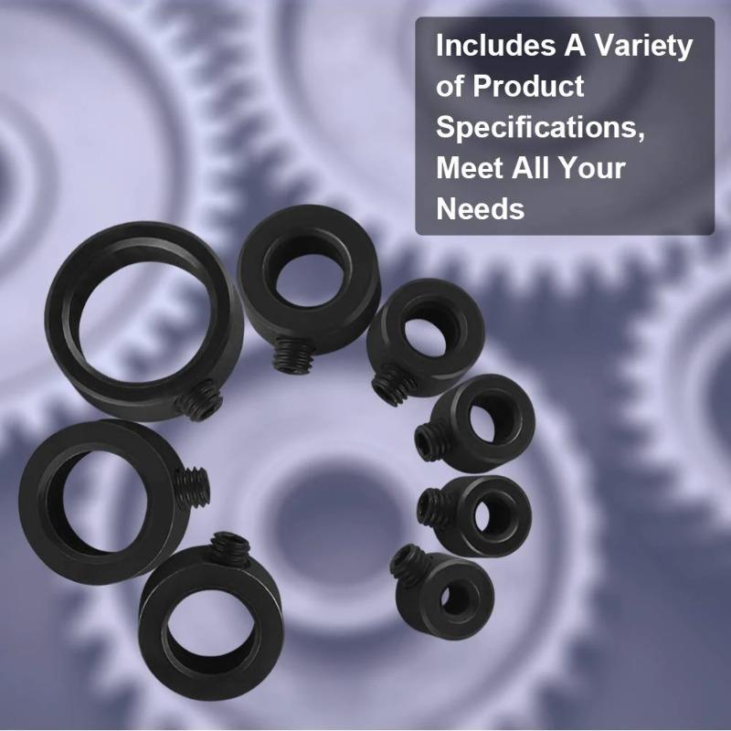 9PCS Depth Stop Drill Bit Collar Set Positioner Ring and Hex Wrench Tighten The Stopper Set Screws Woodworking Tool