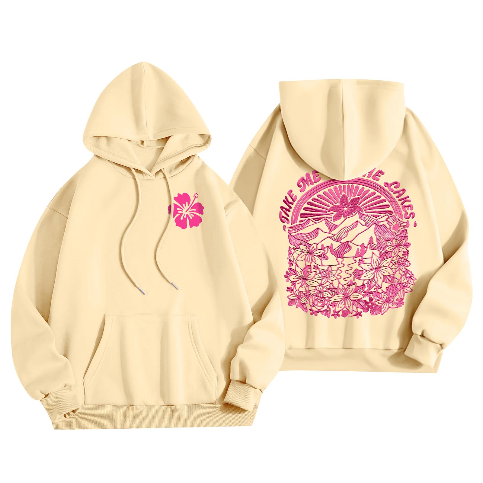 

Женская мода, женский легкий пуловер с длинными рукавами и карманами, толстовка с капюшоном в стиле консервативного стиля XL жёлтый