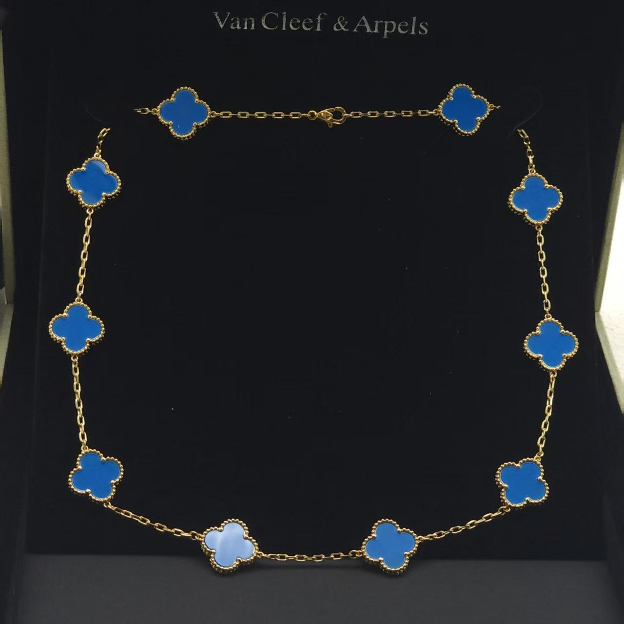 

Титановая сталь не теряет цвет Натуральная ракушка Четырехлистный клевер Цепочка с десятью цветками Двусторонняя цепочка на ключицу с четырехлистным клевером quality goods