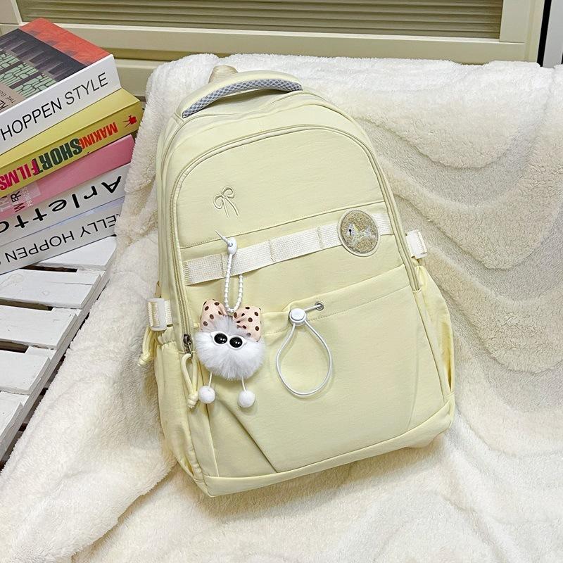 Schoolbag Elementary school bag Female junior high school student Large capacity simple campus backpack College student travel leisure backpack
