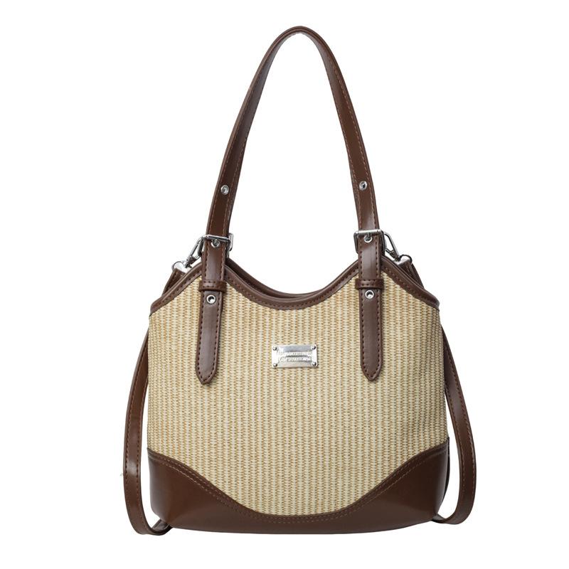 

новая плетеная сумка летняя большая вместительная соломенная сумка-тоут для отдыха на море пляжная сумка женская сумка