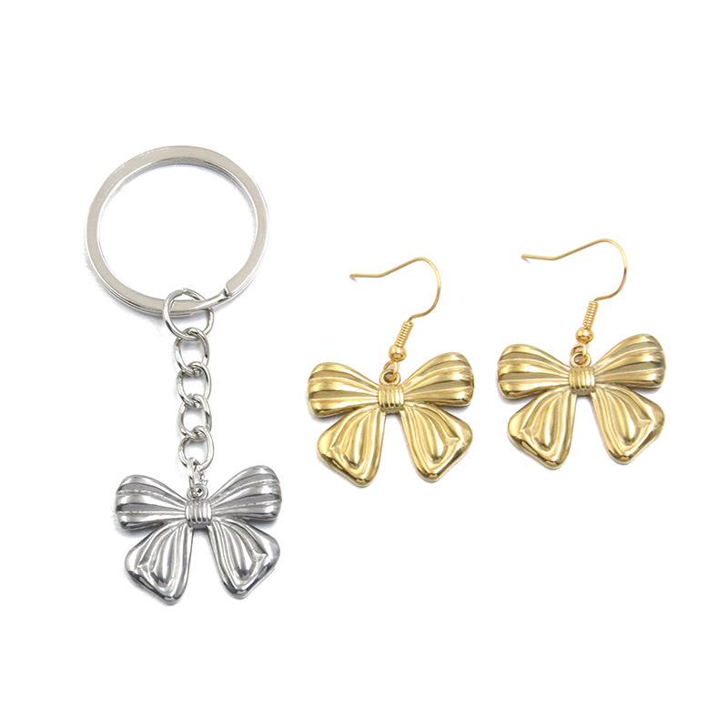 Stainless Steel Bowknot Pendant - Creative DIY Jewelry Accessory, Vacuum Plating, Handmade, Hot Selling
