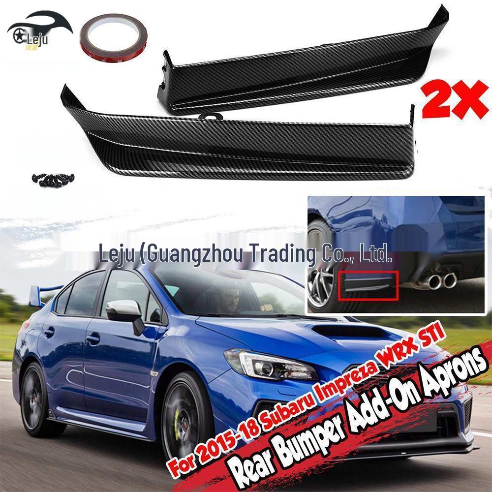 Комплект защитных накладок на углы заднего бампера Subaru WRX STI (2015-2019) Dark Black