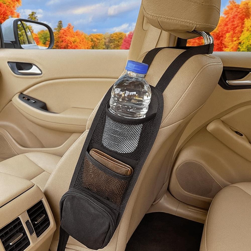 Oxford Cloth Seat Side Storage Bag Lightweight Convenient Car Seat Storage Bag with Mesh Pocket Hanging Car Seat Side Organizer