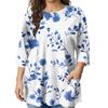 Blusa Estampada de Manga Corta de Moda para Mujer Tallas Grandes para un Look Elegante de Oficina y Casual