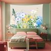 Elegant Watercolor Floral Tapestry Wall Hanging Art Botanical Polyester Print Bedroom Living Room Home Decor Scroll