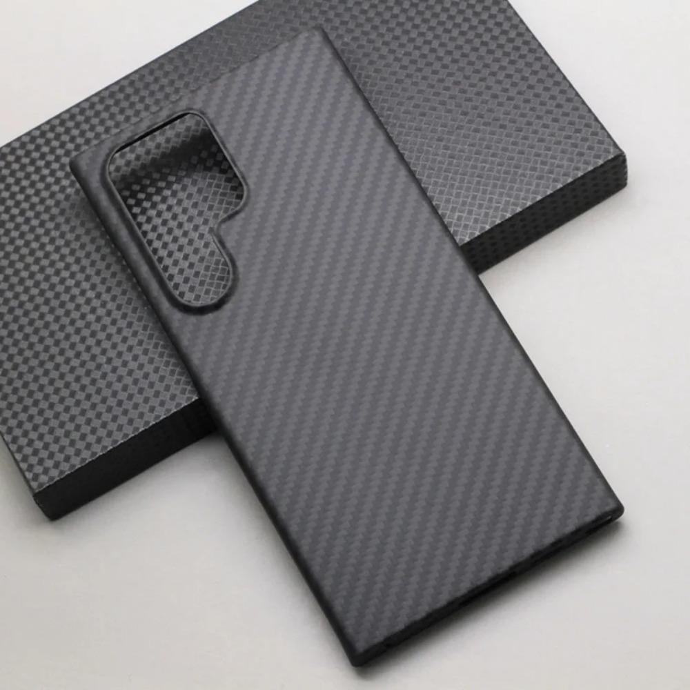 Luxury Carbon Fiber Phone Case for Samsung Galaxy S24 Ultra 600D Ultra-thin Aramid Fiber Cases S24 Ultra Magsafe Cover
