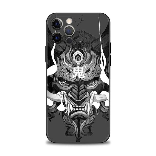 Japan Samurai Oni Maske Kunst Handyhülle für Apple Iphone 14 13 12 11 Pro Max 13 12 Mini Xs Max Xr X 7 8 6 6s Plus Cover