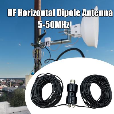 5-50MHz HF Horizontal Dipole Antenna Ham Radio Shortwave Antenna Horizontal Balun Antenna for Emergency Communication