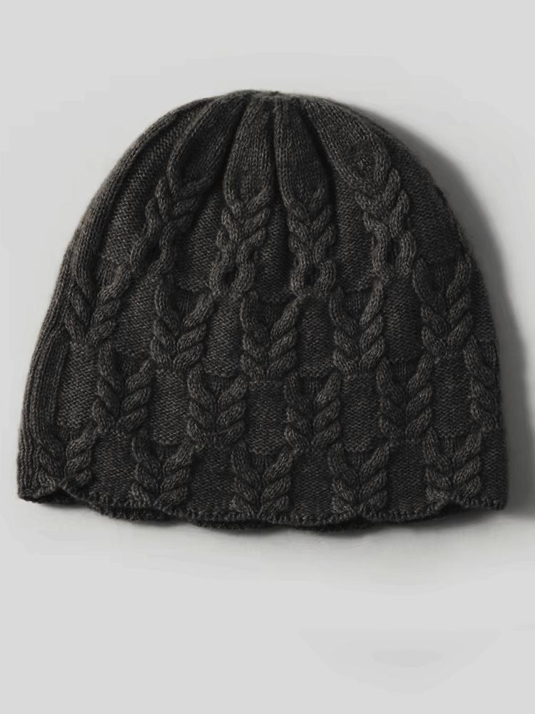 100% Kaschmir Mütze für Damen Winter Herbst Weich Warm Luxus Kaschmir Mütze Mode Blumenmuster Slouchy Skullies Mütze