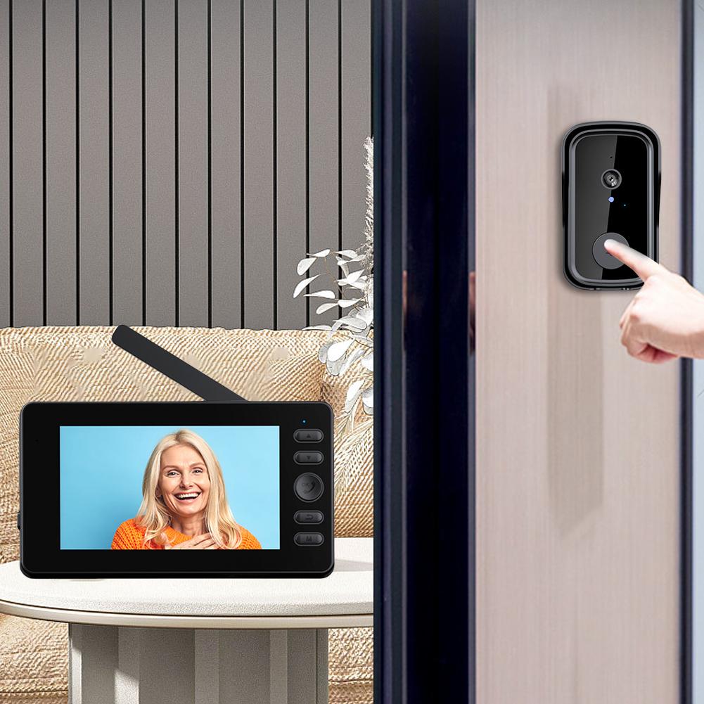 M10s Video Doorbell with Camera 2-Way Audio Wireless Door Bell 4.3inch Screen for Home Office