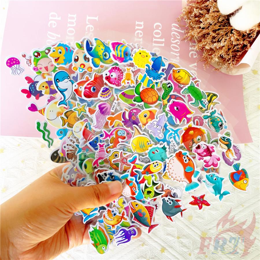 12Sheets/set Marine Animals Rewards Sticker Puffy Bubble Toys Stickers