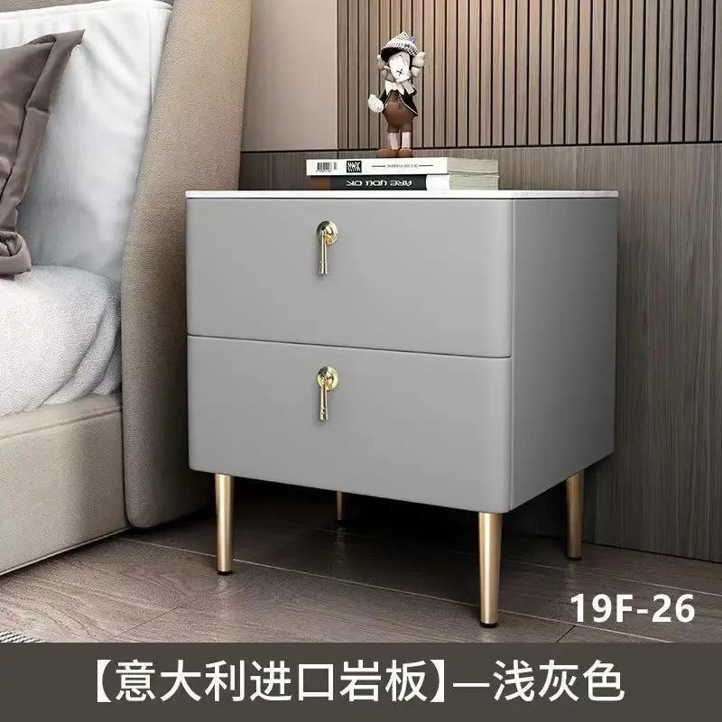 Einfache Moderne Nachtkonsolen aus Massivholz für Wohnmöbel Schiefer Nachttisch Nordisches Design Leichter Luxus Schlafzimmer Nachttisch