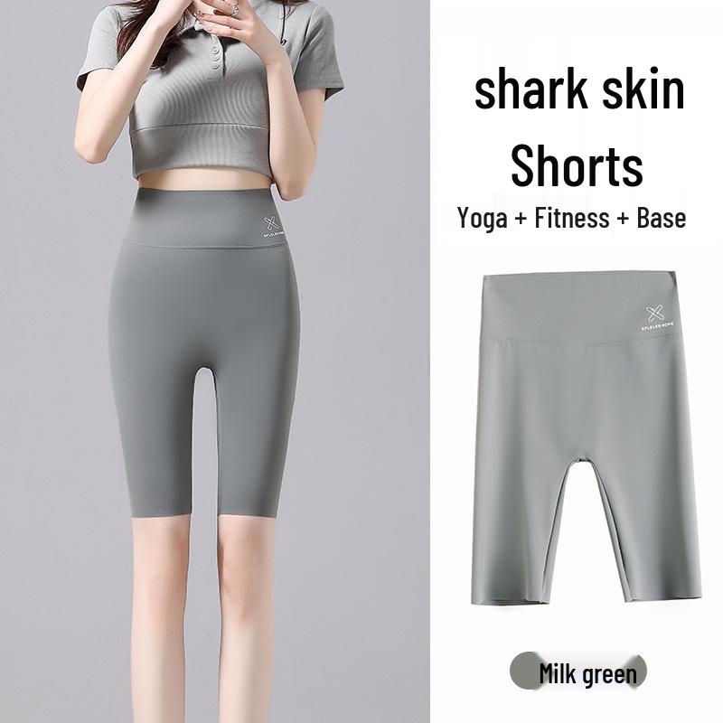 

High-Waisted Women s Shark Skin Cycling Shorts: Slimming, Tummy Control, Butt Lifting, Outdoor Wear, Thin Anti-Exposure Base Layer. 2XL: 135-150 lbs