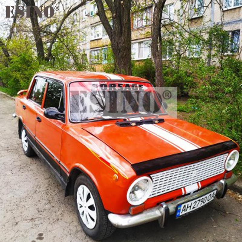 Horký prodej Nový styling Pruhované kryty kapoty auta Vinylová sportovní nálepka Dekorativní nálepka na hlavu Autopříslušenství 24 cm x 120 cm
