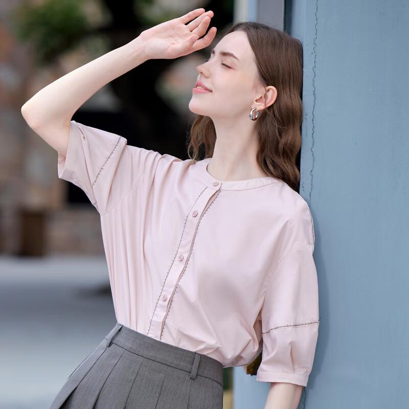 Betu Women's Embroidered Round Neck Blouse