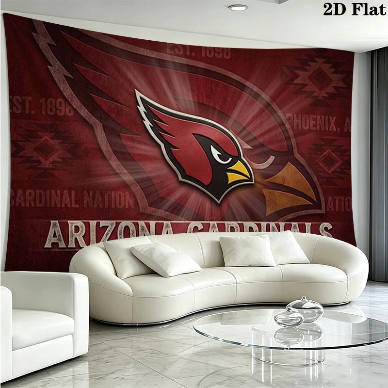 Arizona Cardinals Logo Wall Tapestry Aesthetic Wall Hanging Printed Fabric Blanket Decorative Tapestries for Bedroom Living Room Home Decor