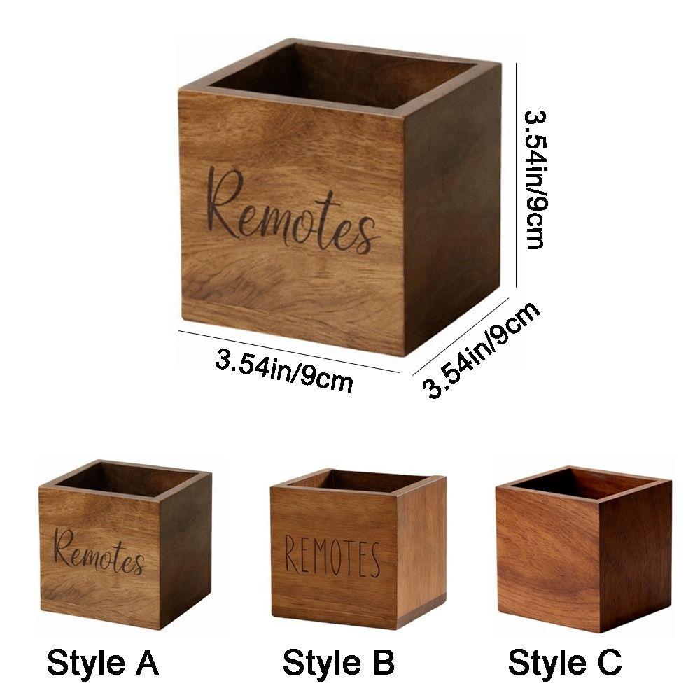 Remote Container Wood Remote Control Holder Simple Vintage Style Pen Holder Decorative Desktop Stationery Box for Living Room